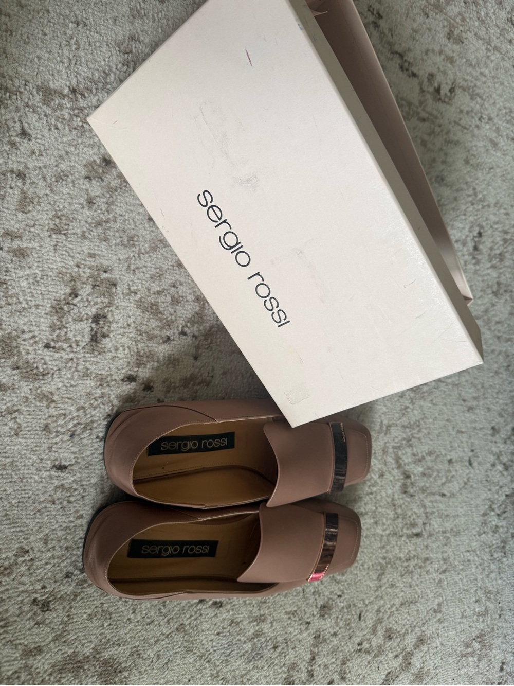 Sergio Rossi Women's Taupe Leather Loafers